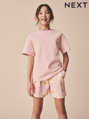 粉色花朵 - 纹理短裤（3-16岁） - 9的图像9｝