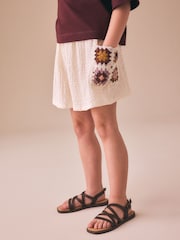 Cream - Crochet Pocket Shorts (3-16yrs) - Imaginea 2 din 8