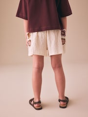 Cream - Crochet Pocket Shorts (3-16yrs) - Imaginea 3 din 8