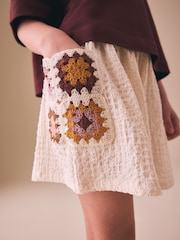 Cream - Crochet Pocket Shorts (3-16yrs) - Imaginea 4 din 8