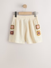 Cream - Crochet Pocket Shorts (3-16yrs) - Imaginea 6 din 8