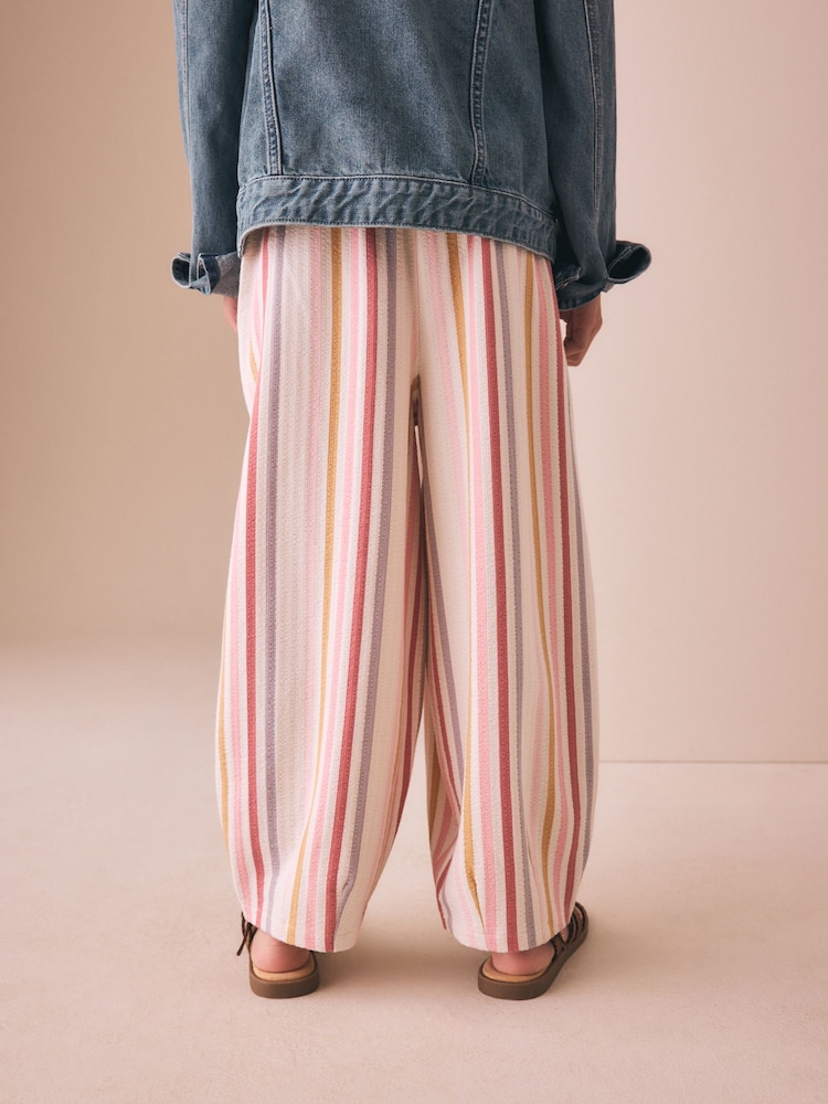 Neutral Stripe Textured Barrel Trousers (3-16yrs) - Image 2 of 3