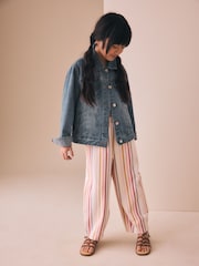 Neutral Stripe Textured Barrel Trousers (3-16yrs) - Image 3 of 3