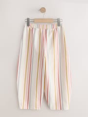 مقلم محايد - بنطلون بارز الملمس برجل واسعة (3-16سنة) - صورة 4 من 7