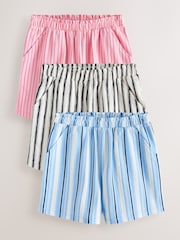 Blue/Pink Stripe Textured Shorts (3-16yrs) - Image 1 of 7