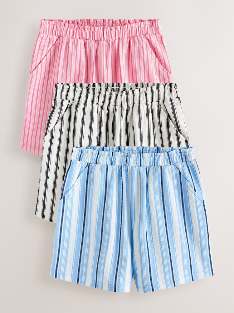 Blue/Pink Stripe Textured Shorts (3-16yrs) - Image 1 of 7