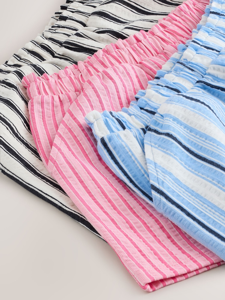 Blue/Pink Stripe Textured Shorts (3-16yrs) - Image 7 of 7