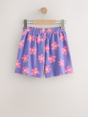 Pink/Stripe/Flower Textured Shorts (3-16yrs) - Image 2 of 8