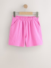 Pink/Stripe/Flower Textured Shorts (3-16yrs) - Image 4 of 8