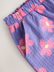 Pink/Stripe/Flower Textured Shorts (3-16yrs) - Image 7 of 8
