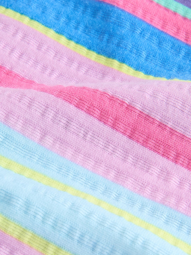 Pink/Stripe/Flower Textured Shorts (3-16yrs) - Image 8 of 8