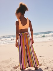 Roz/Portocaliu - Textured Stripe Trousers (3-16yrs) - Imaginea 2 din 7