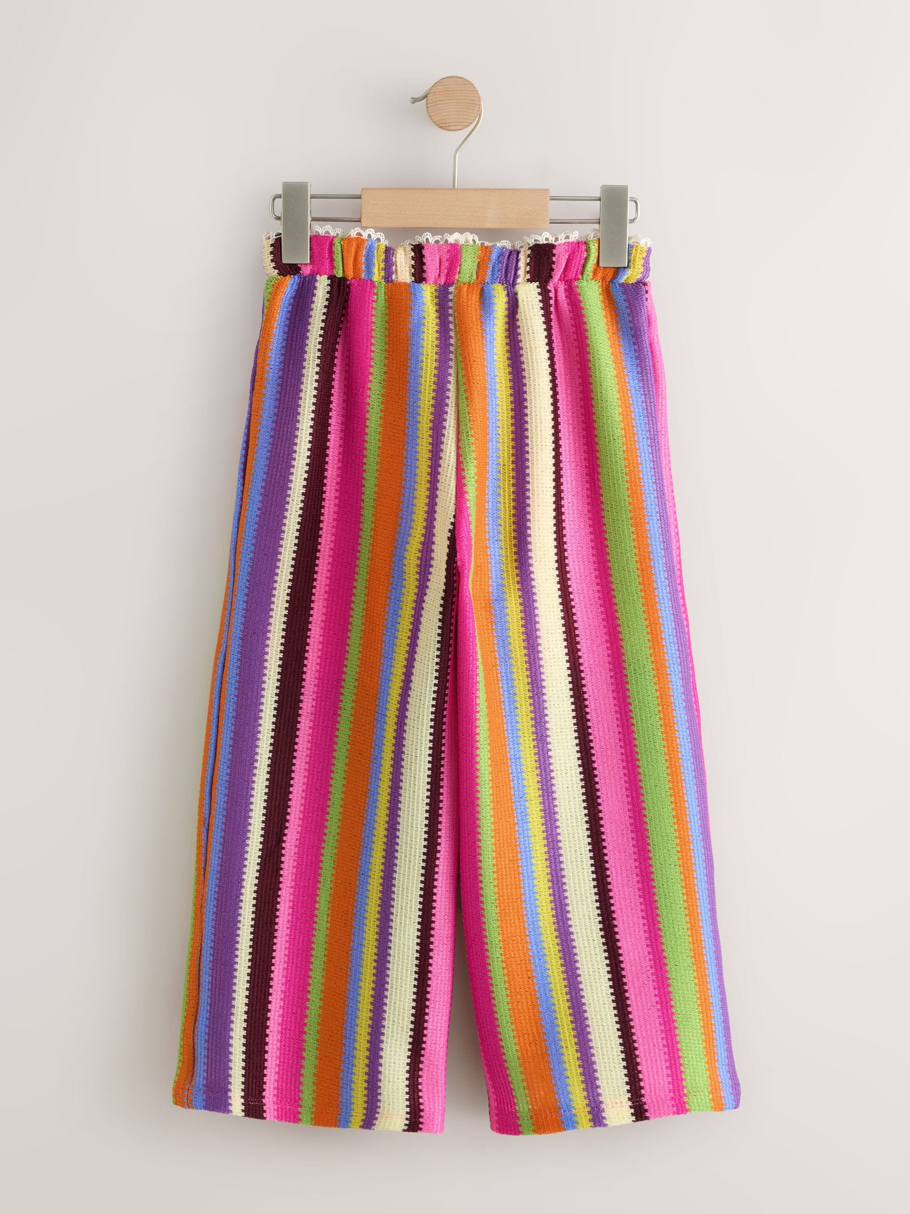 Buy Pink/Orange Textured Stripe Trousers (3-16yrs) from the Next