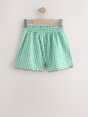 Green Gingham/Tomato Textured Scallop Trim Shorts 2 Pack (3-16yrs) - Image 3 of 6