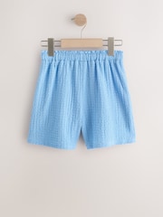 Rust/Cream/Blue Crinkle Shorts 3 Pack (3-16yrs) - Image 3 of 7
