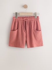 Rust/Cream/Blue Crinkle Shorts 3 Pack (3-16yrs) - Image 5 of 7