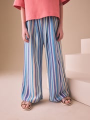 Albastru - Textured Stripe Trousers (3-16yrs) - Imaginea 1 din 3