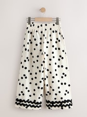 Monochrome Spot Scallop Trim Wide Leg Trousers (3-16yrs) - Image 6 of 8