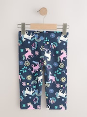 Unicorn roz/curcubeu - Jambiere decupate (3-16ani) - Imaginea 2 din 8