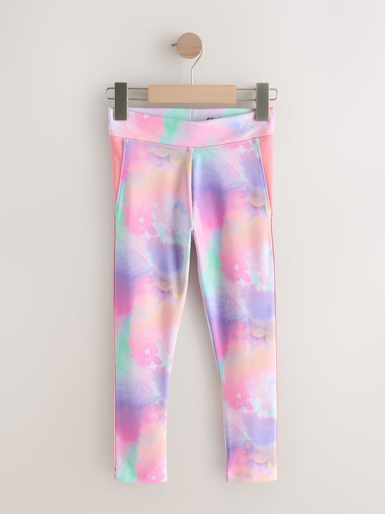 Pink/Lilac Abstract Sport Leggings (3-16yrs) - Image 1 of 4
