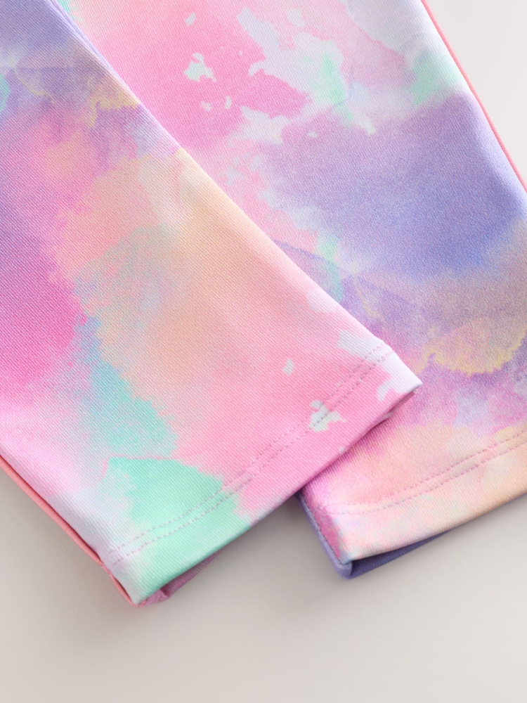 Pink/Lilac Abstract Sport Leggings (3-16yrs) - Image 4 of 4