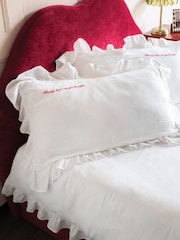 Rockett St George Love Note 100% Cotton Muslin Duvet Cover and Pillowcase Set - Image 1 of 8