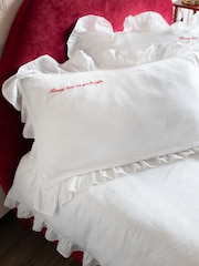 Rockett St George Love Note 100% Cotton Muslin Duvet Cover and Pillowcase Set - Image 6 of 8