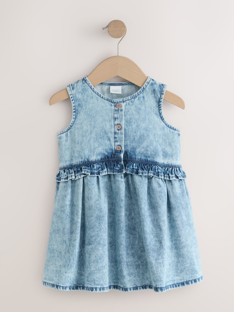 Denim - Sleeveless Peplum Dress (3mths-8yrs) - Imaginea 1 din 4