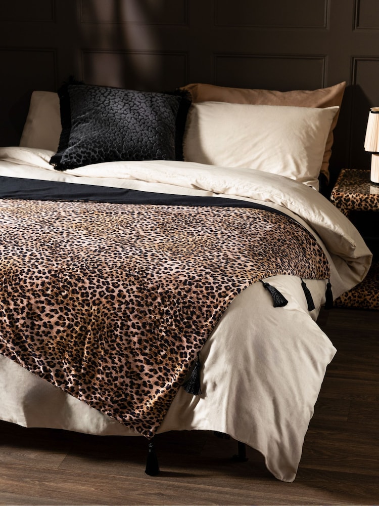 Rockett St George Leopard Love Printed Velvet Throw - Image 1 of 8