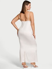 Victoria's Secret Coconut White Satin Sparkle Draped Maxi Slip Dress - Image 2 of 3