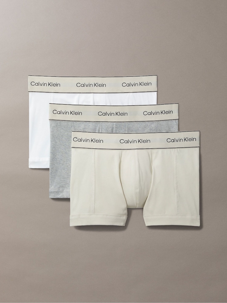 Calvin Klein Grey 3 Pack Trunks Heritage Cotton Stretch - Image 1 of 6