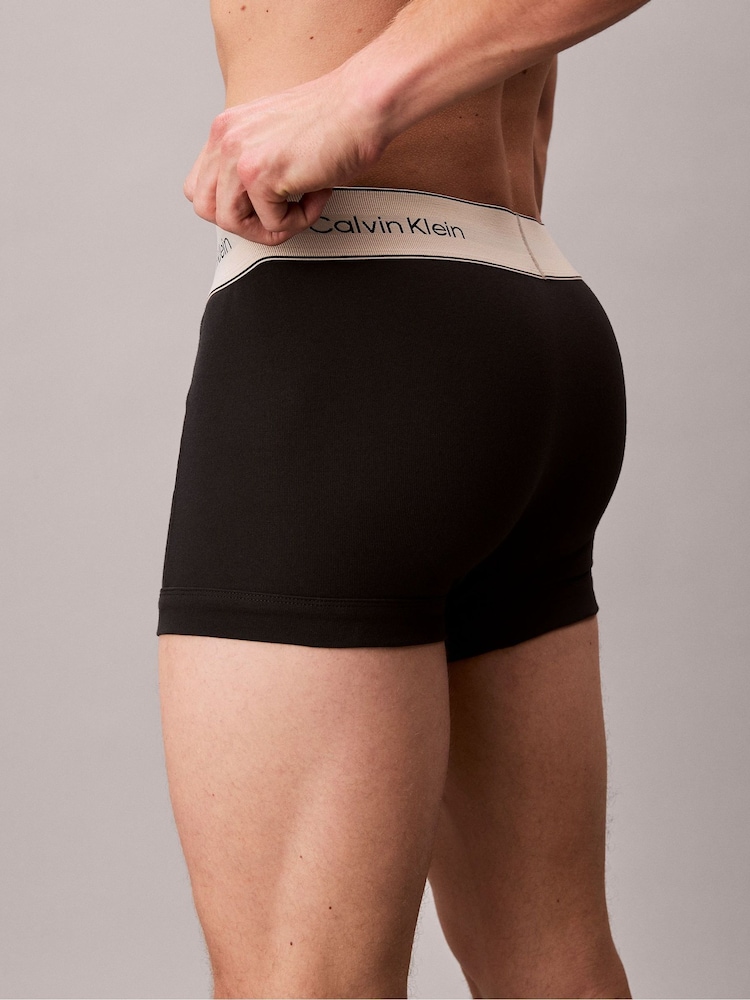 Calvin Klein Black 3 Pack Trunks Heritage Cotton Stretch - Image 6 of 6