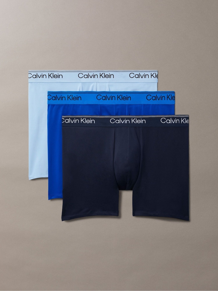 Calvin Klein Blue 3 Pack Boxer Briefs Microfibre Stretch - Image 1 of 6