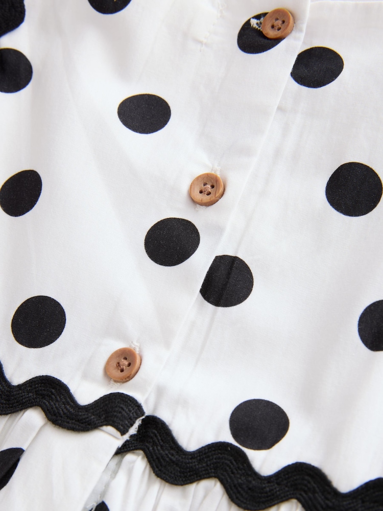 Monochrome Spot Ric Rac Dress (3mths-8yrs) - Image 10 of 10