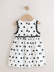 Monochrome Spot Ric Rac Dress (3mths-8yrs) - Image 7 of 10