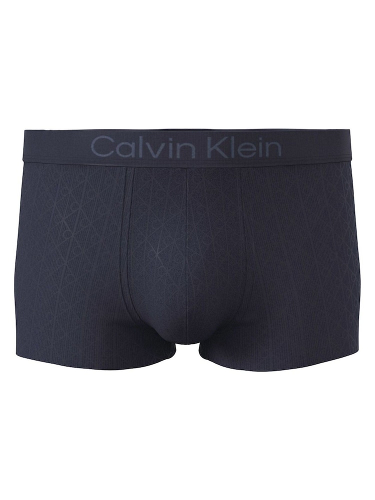 Calvin Klein Blue Low Rise Trunks - Micro Stretch Logo - Image 1 of 1 Calvin Klein Blue Low Rise Trunks - Micro Stretch Logo - Image 1 of 1