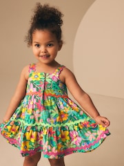 Green Tropical Ric Rac Summer Dress (3mths-8yrs) - Image 1 of 7