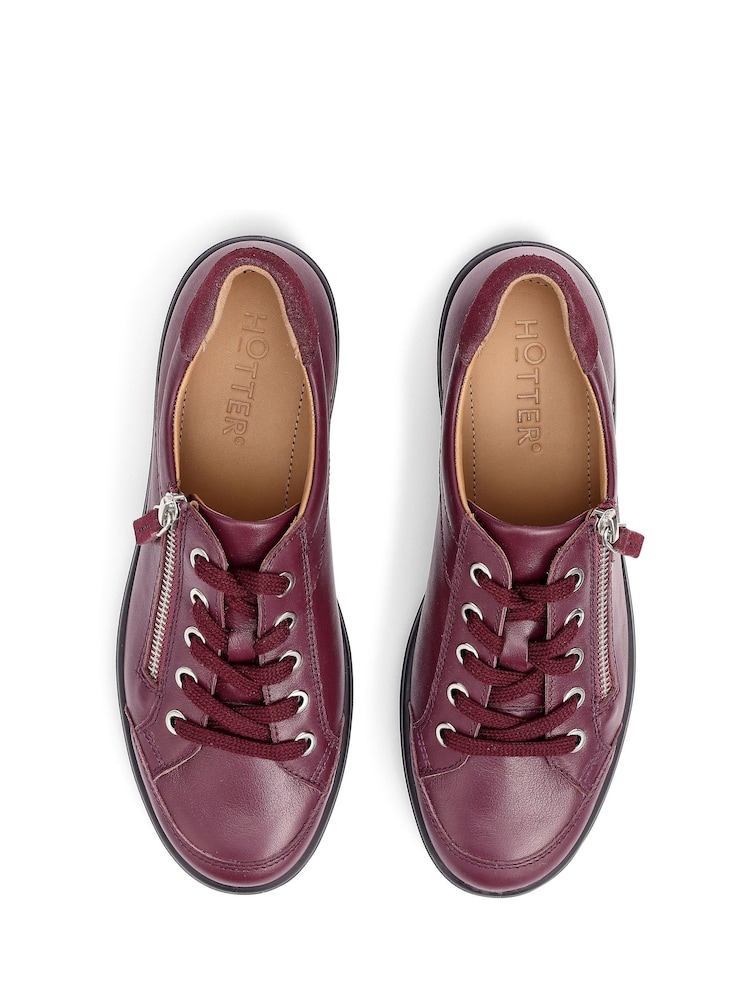 Hotter Red Regular Fit Chase II Lace-Up Zip Shoes - Image 4 of 4