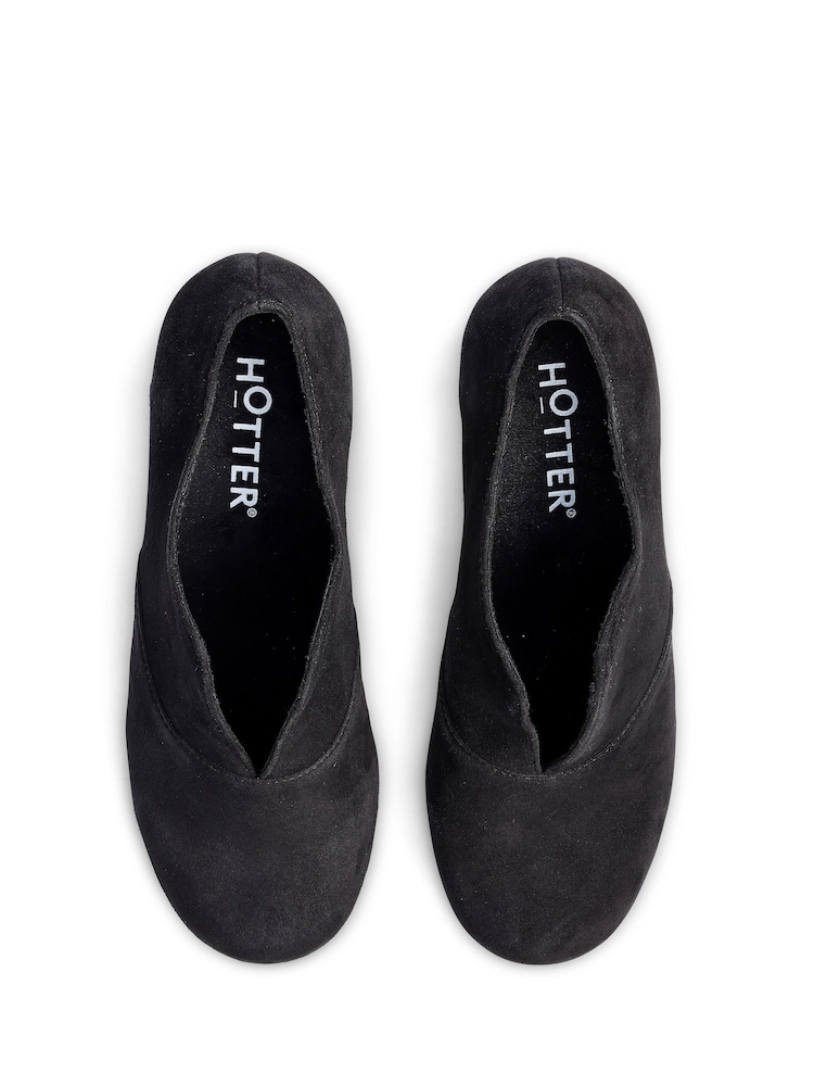 Hotter Black Wide Fit Waltz Slip-On Shoes - Image 4 of 4