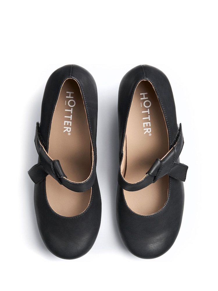 Hotter Black Wide Fit Paso Touch Fastening Shoes - Image 4 of 4