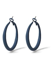 Aela Blue Matte Thin Hoop Earrings - Image 1 of 2
