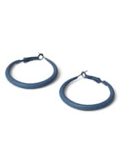 Aela Blue Matte Thin Hoop Earrings - Image 2 of 2