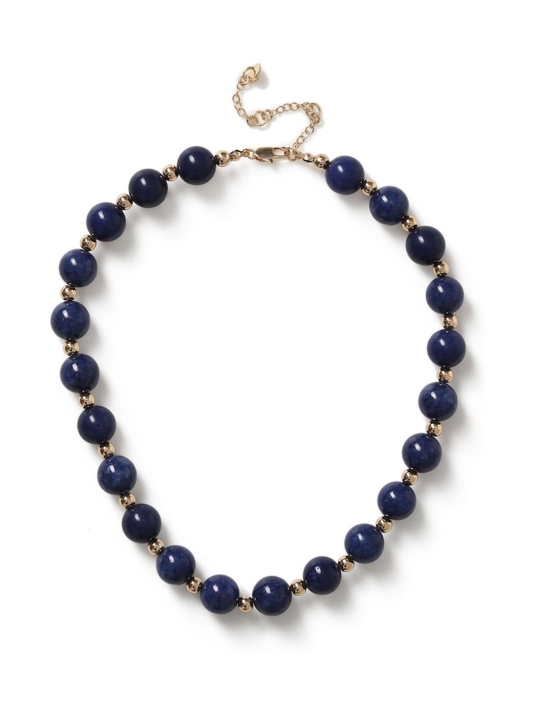 Aela Blue Bead Necklace - Image 2 of 3
