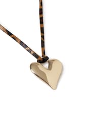 Aela Leopard Cord Heart Brown Necklace - Image 3 of 3