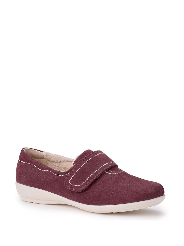 Hotter Red Regular Fit Toasty Touch Fastening Slippers - Image 1 of 4 Hotter Red Regular Fit Toasty Touch Fastening Slippers - Image 1 of 4