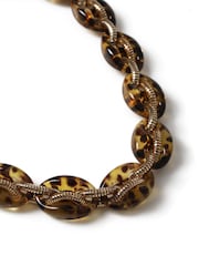 Aela Resin Chain Wrapped Brown Necklace - Image 2 of 2