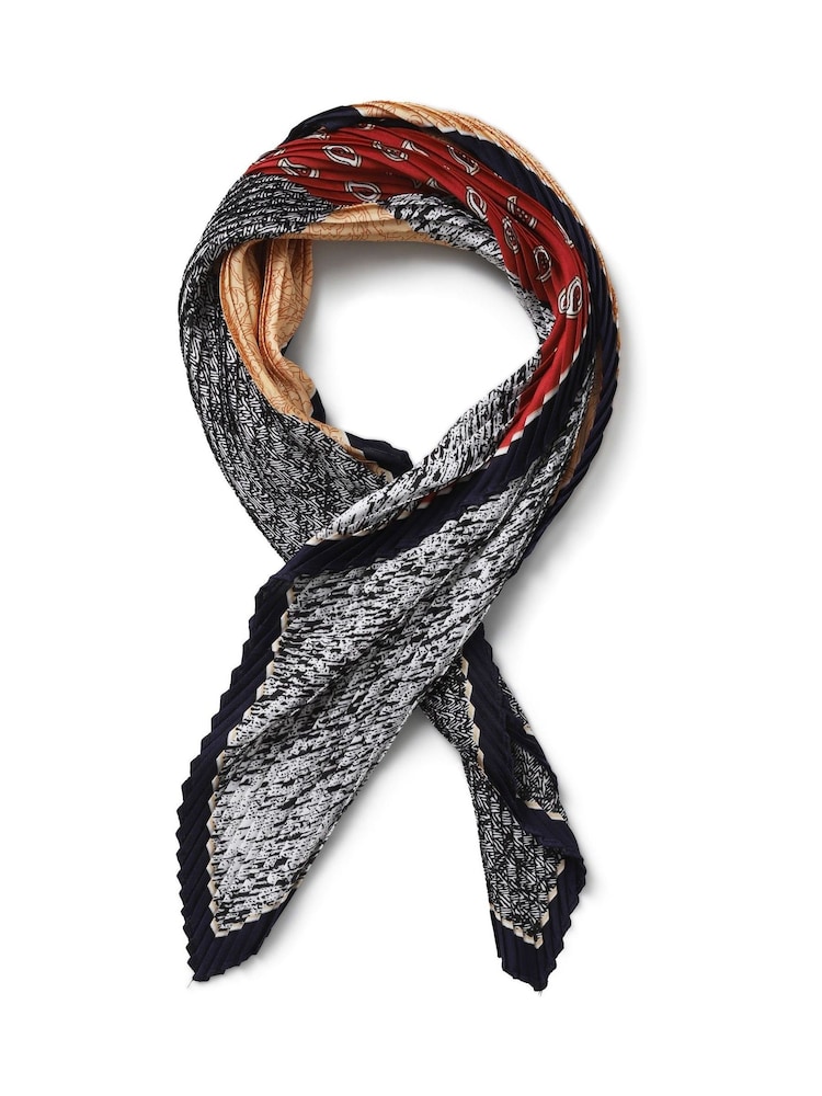 Aela červený plisovaný šátek s kašmírovým vzorem - Obrázek 1 z 3