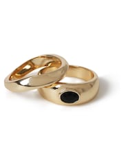 Aela Metal Multipack Black Ring - Image 1 of 2