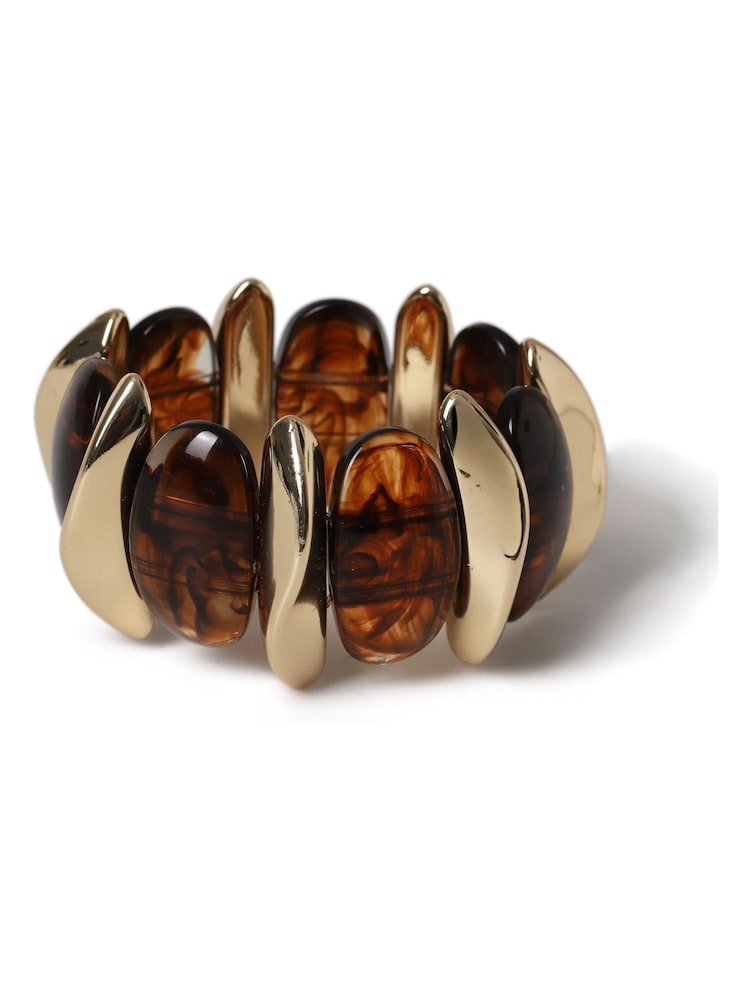 Aela Resin Stretch Brown Bracelet - Image 2 of 3