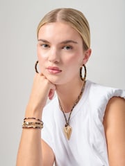 Aela Leopard Wrapped Hoop Brown Earrings - Image 1 of 3